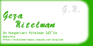 geza mitelman business card